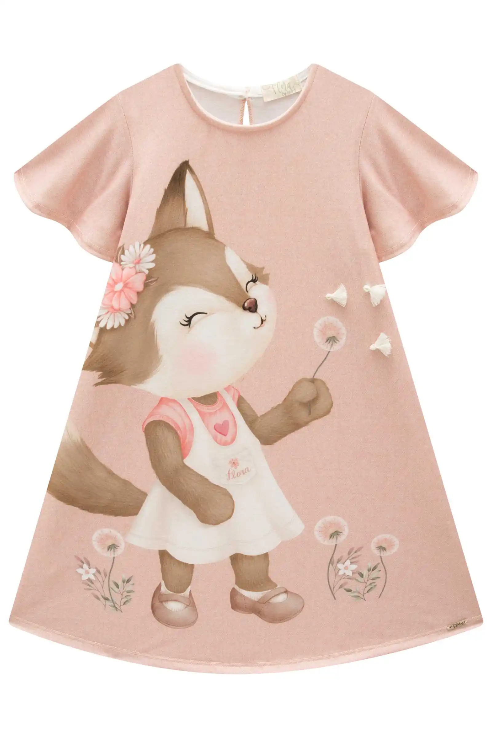 Vestido em Malha Fres Rosa Aloha