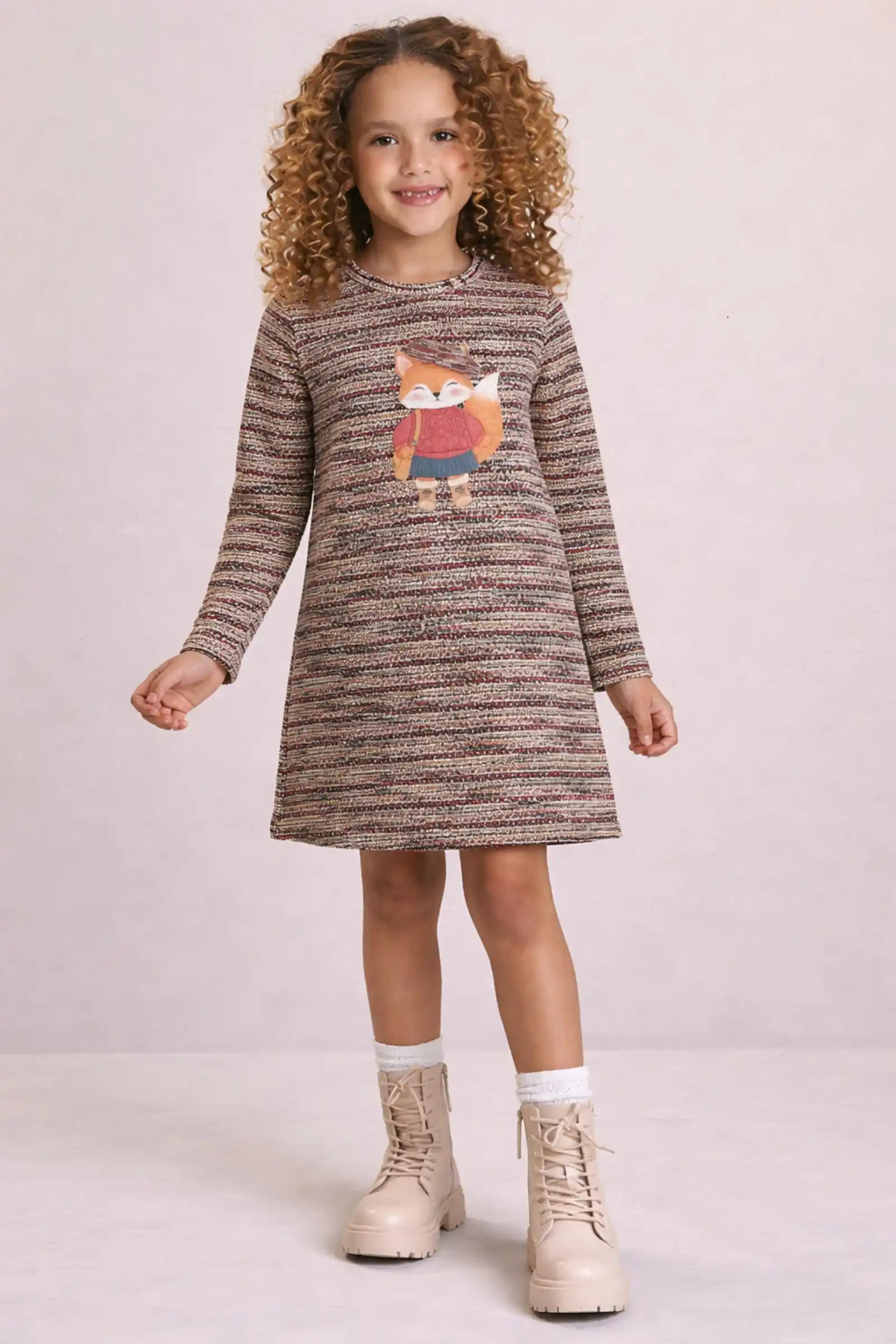 Vestido em malha Tweed Raposinha