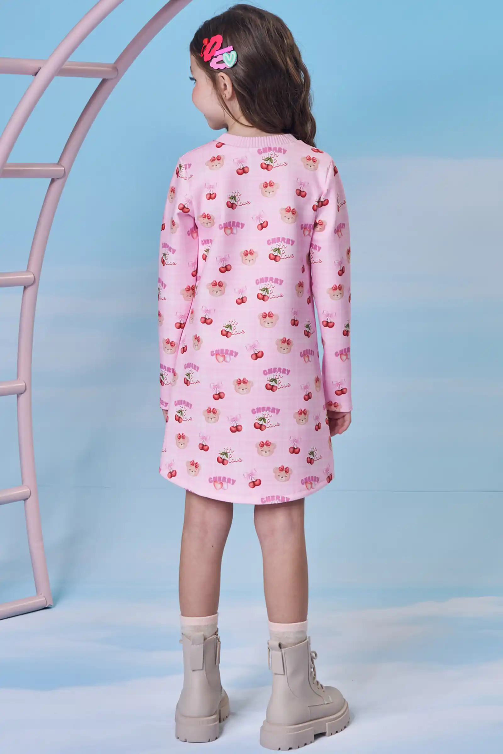 Vestido em Fly Tech Rosa Claro