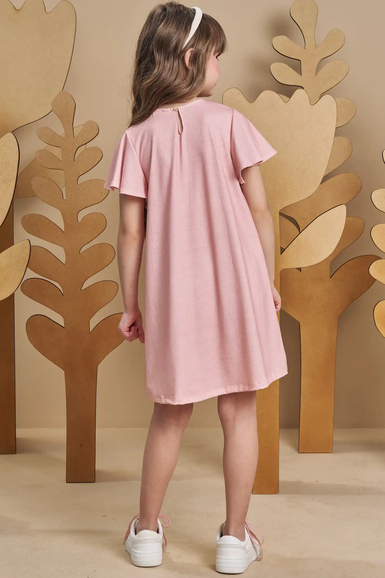 Vestido em Malha Fres Rosa Aloha