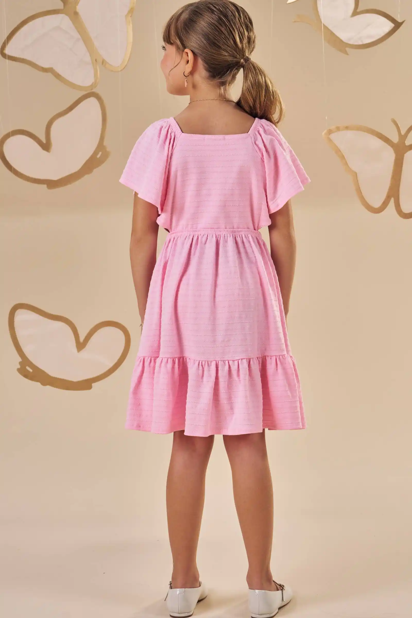 Vestido em malha rosa