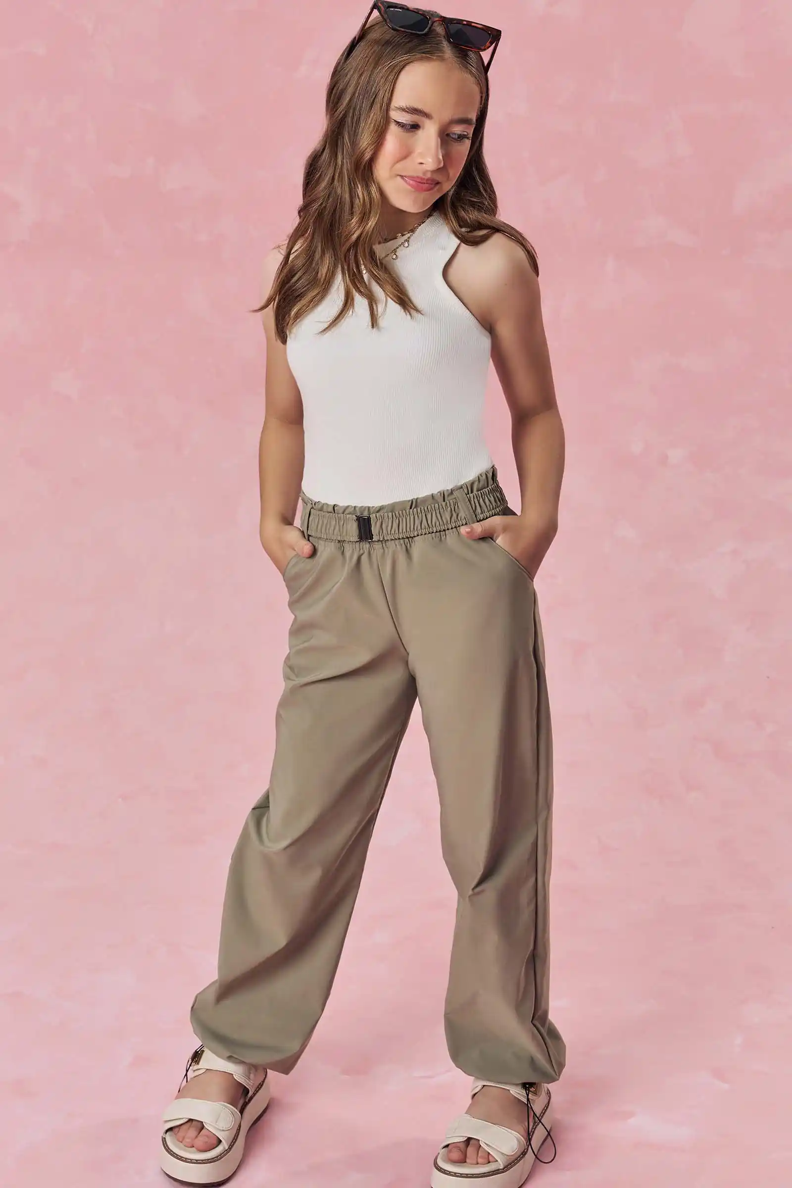 Calça jogger comfy em nylon alfaiataria  Preto