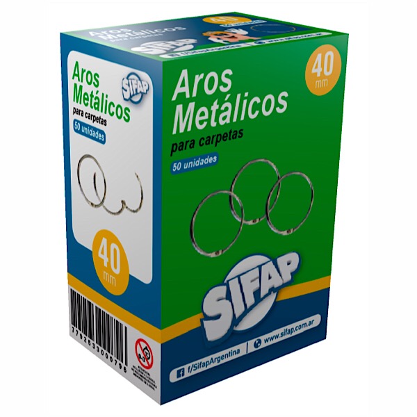 AROS METALICO PARA CARPETA Sifap N°40