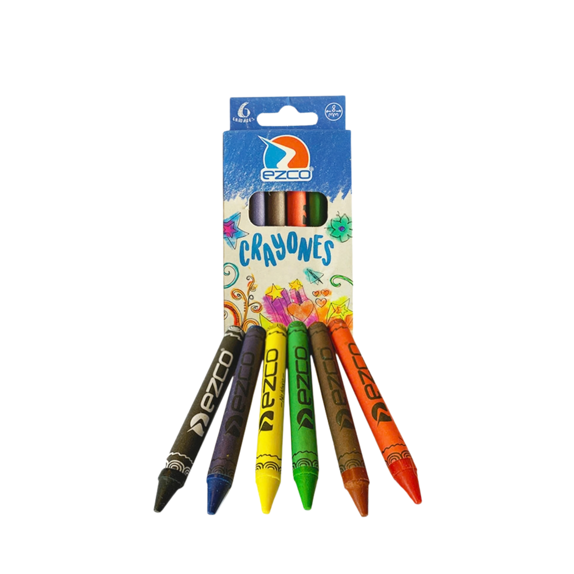 CRAYONES CERA EZCO - X 6 Colores