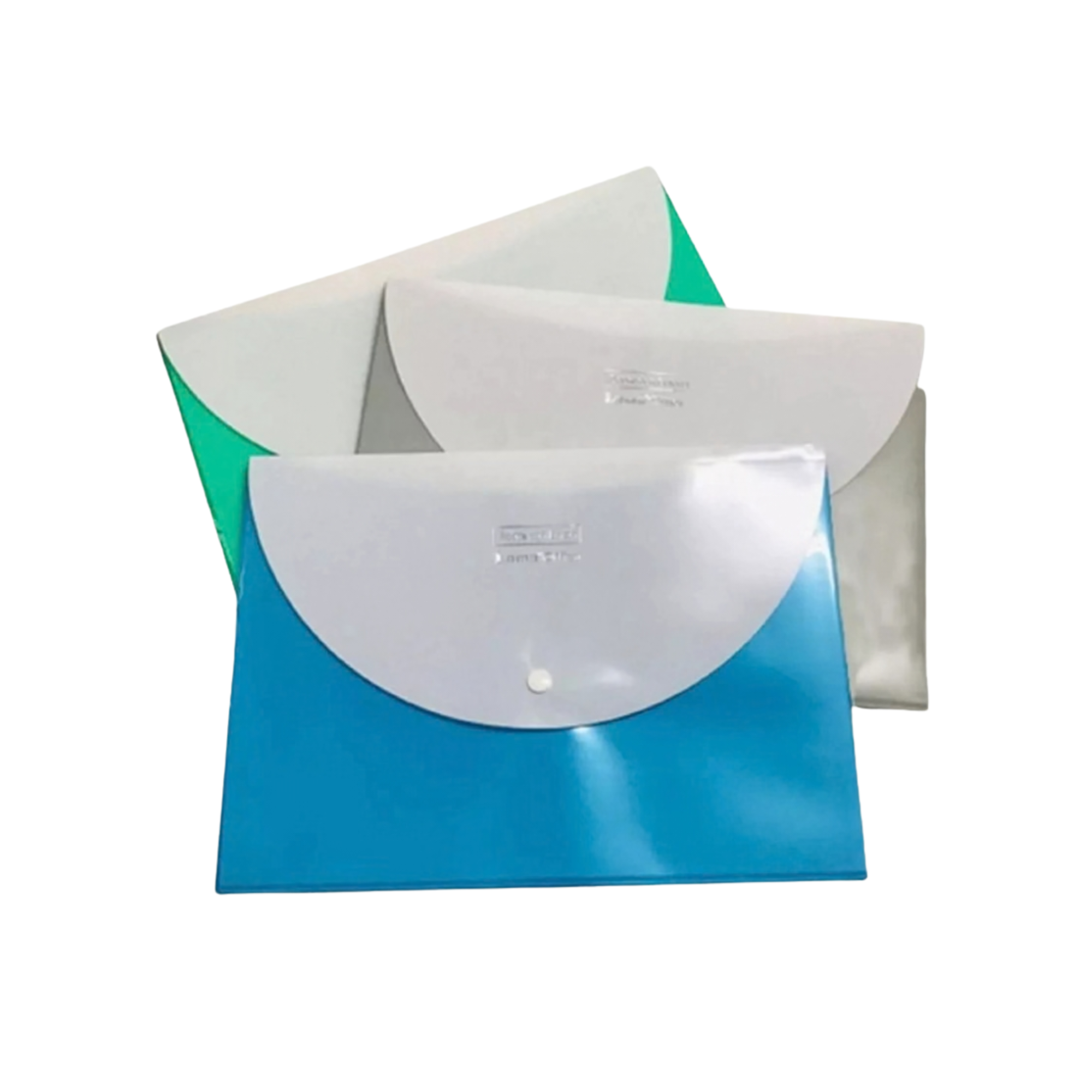 SOBRE PLASTICO C/BOTON ( LAMA) BICOLOR