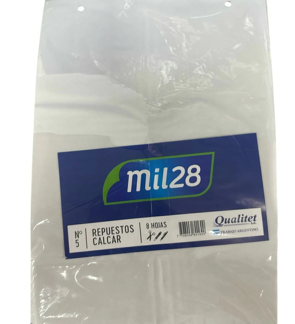 Repuesto Papel de Calcar N.5 (Mil28) x 8 hjs