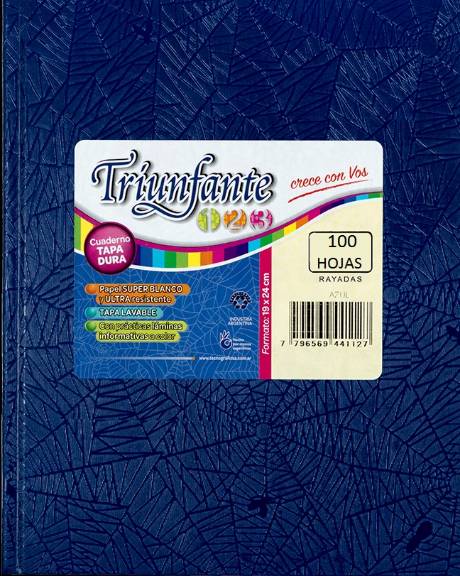 CUADERNO TRIUNFANTE T/D X 100HC 