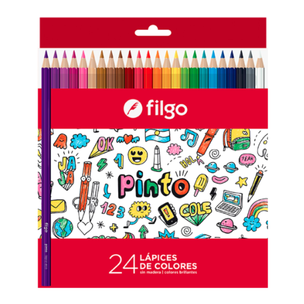 LAPICES DE COLORES (FILGO) X 24 LARGOS