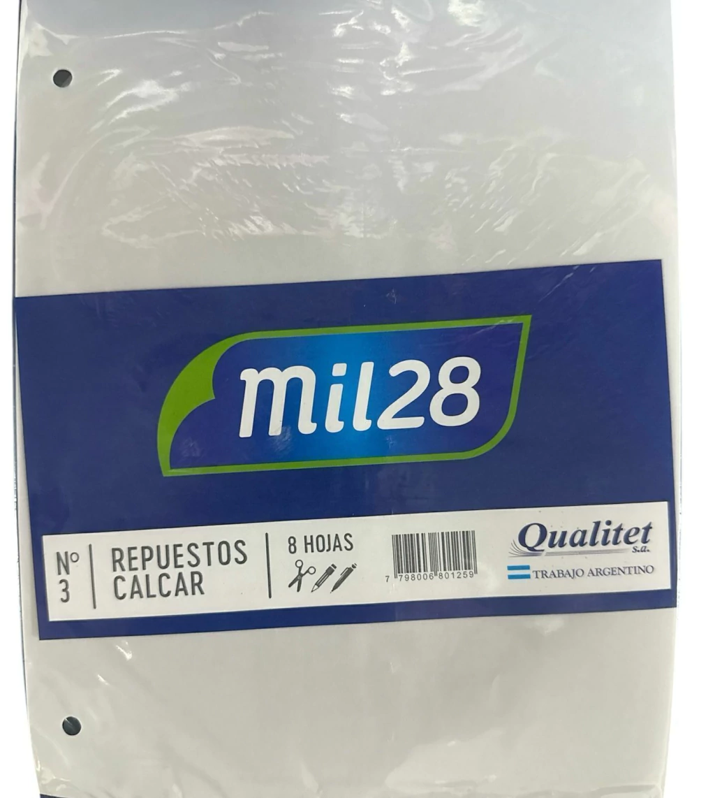 Repuesto calcar N.3 (Mil28) x 8 hjs