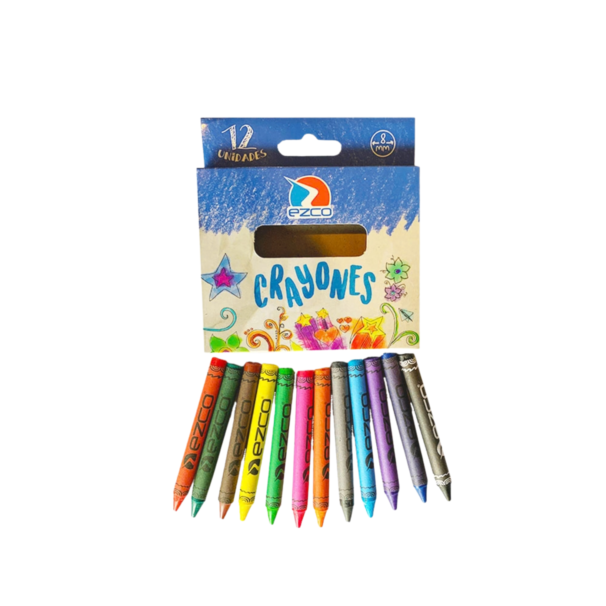 CRAYONES CERA EZCO - X 12 Colores