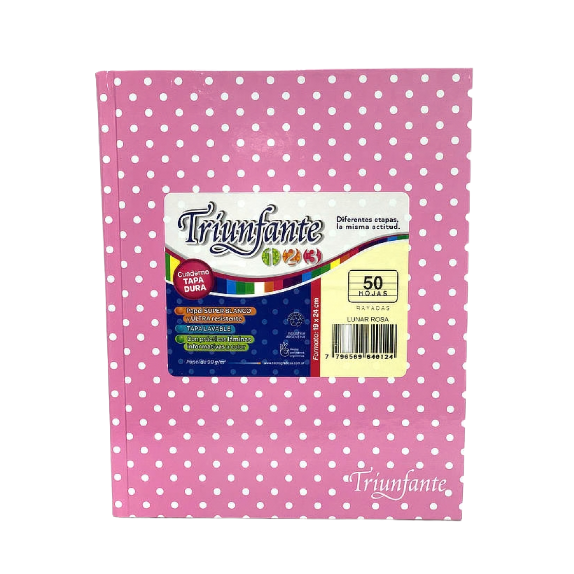 CUADERNO (ABC/123) TRIUNFANTE 19X23 LUNAR X50 Rayado