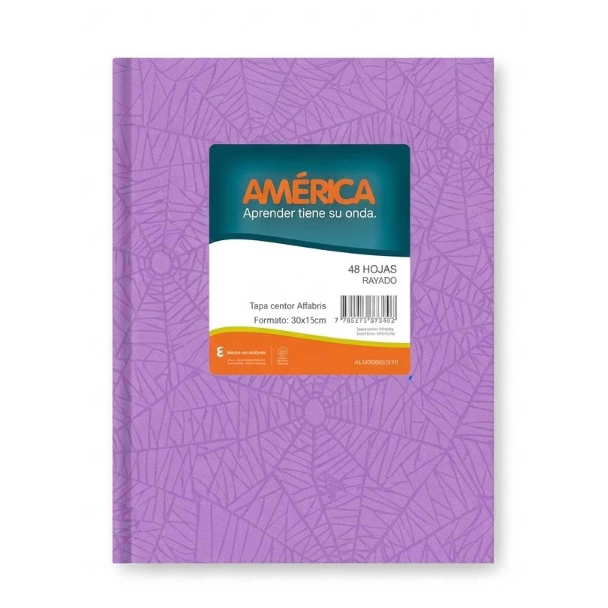 CUADERNO Escolar TAPA DURA America ARAÑA X 42 hjs Rayadas