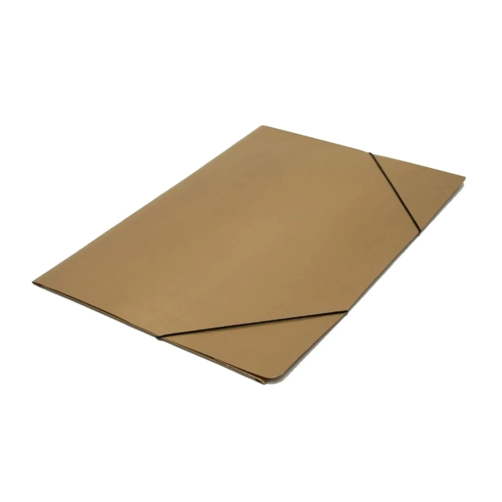 CARPETA DE CARTON PRESSPAN MARRON 3 SOLAPAS C/ELASTICO