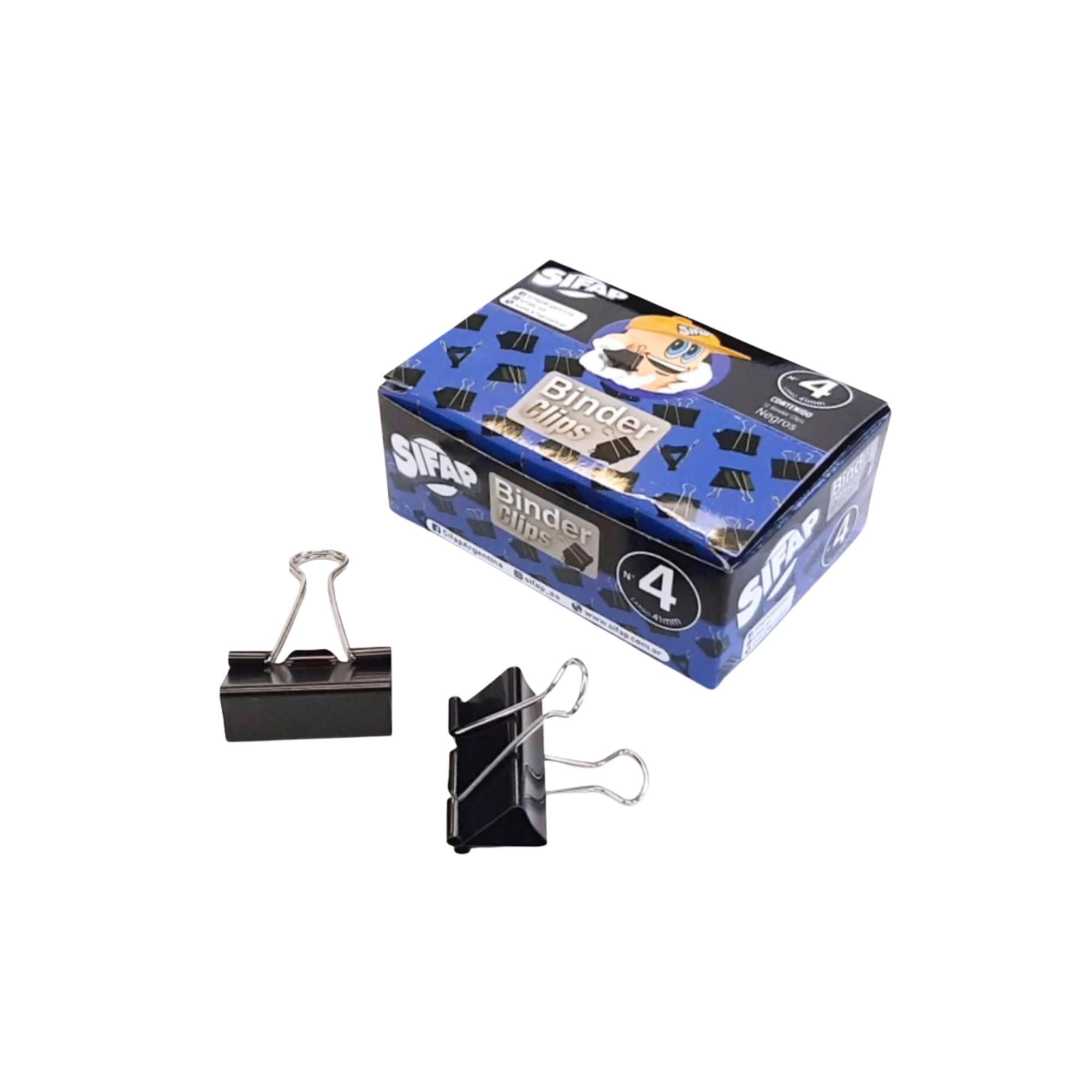 APRIETA PAPELES BINDER CLIPS N°4