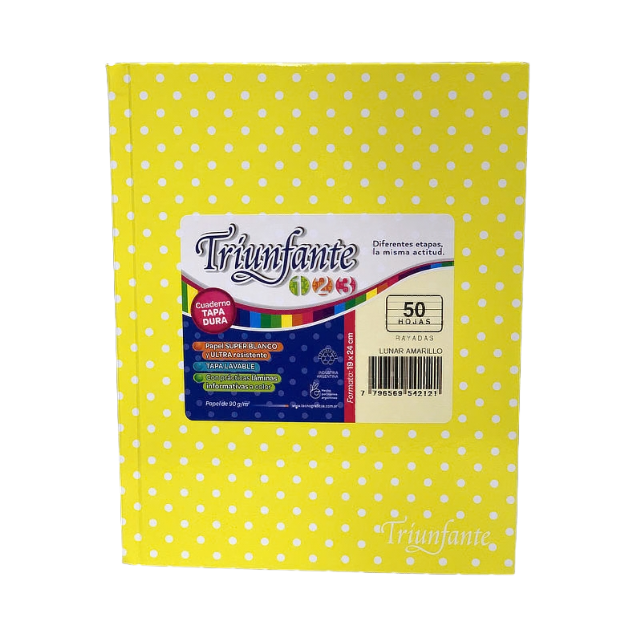 CUADERNO (ABC/123) TRIUNFANTE 19X23 LUNAR X50 Rayado