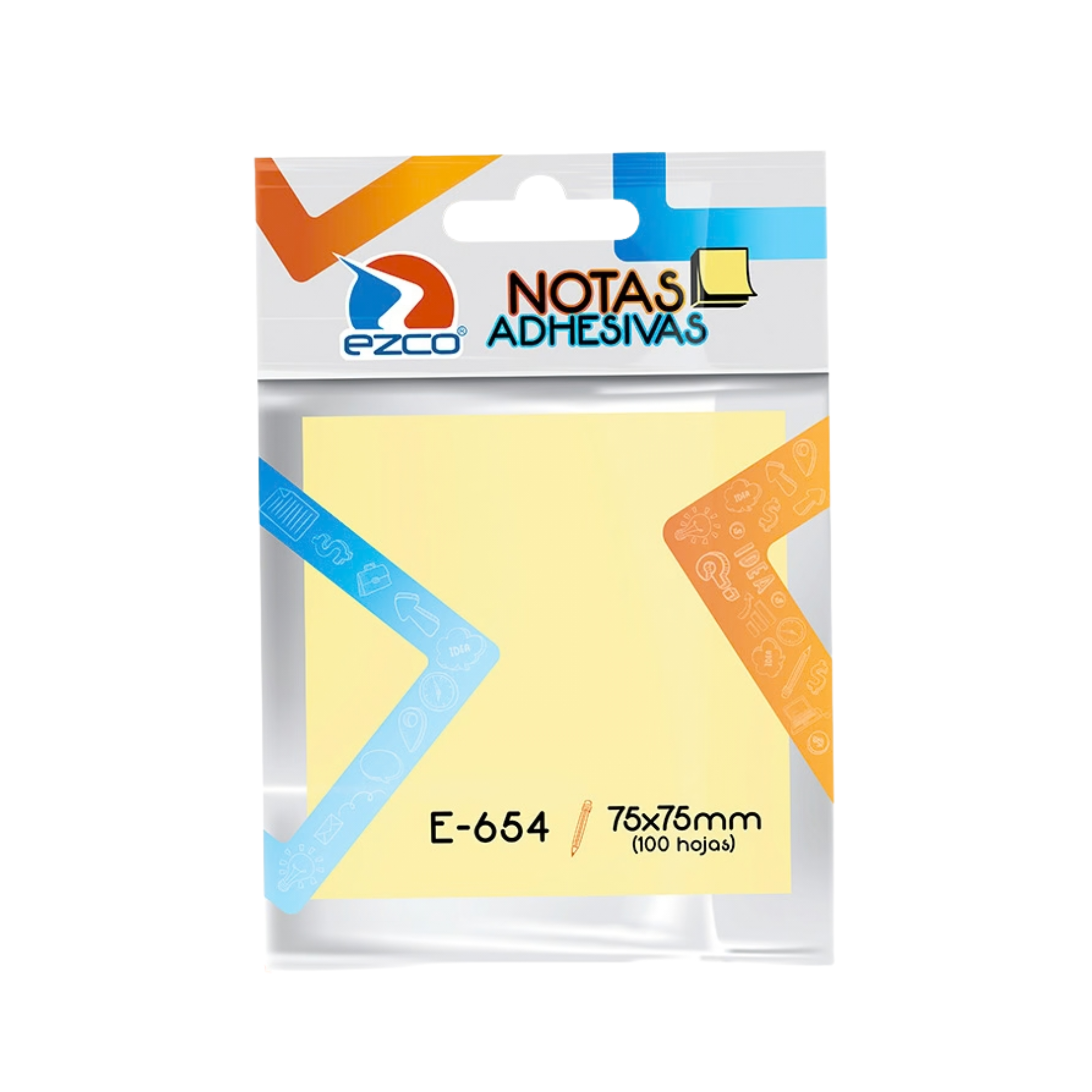 NOTA ADHESIVA EZCO 75 X 75 MM - AMARILLA
