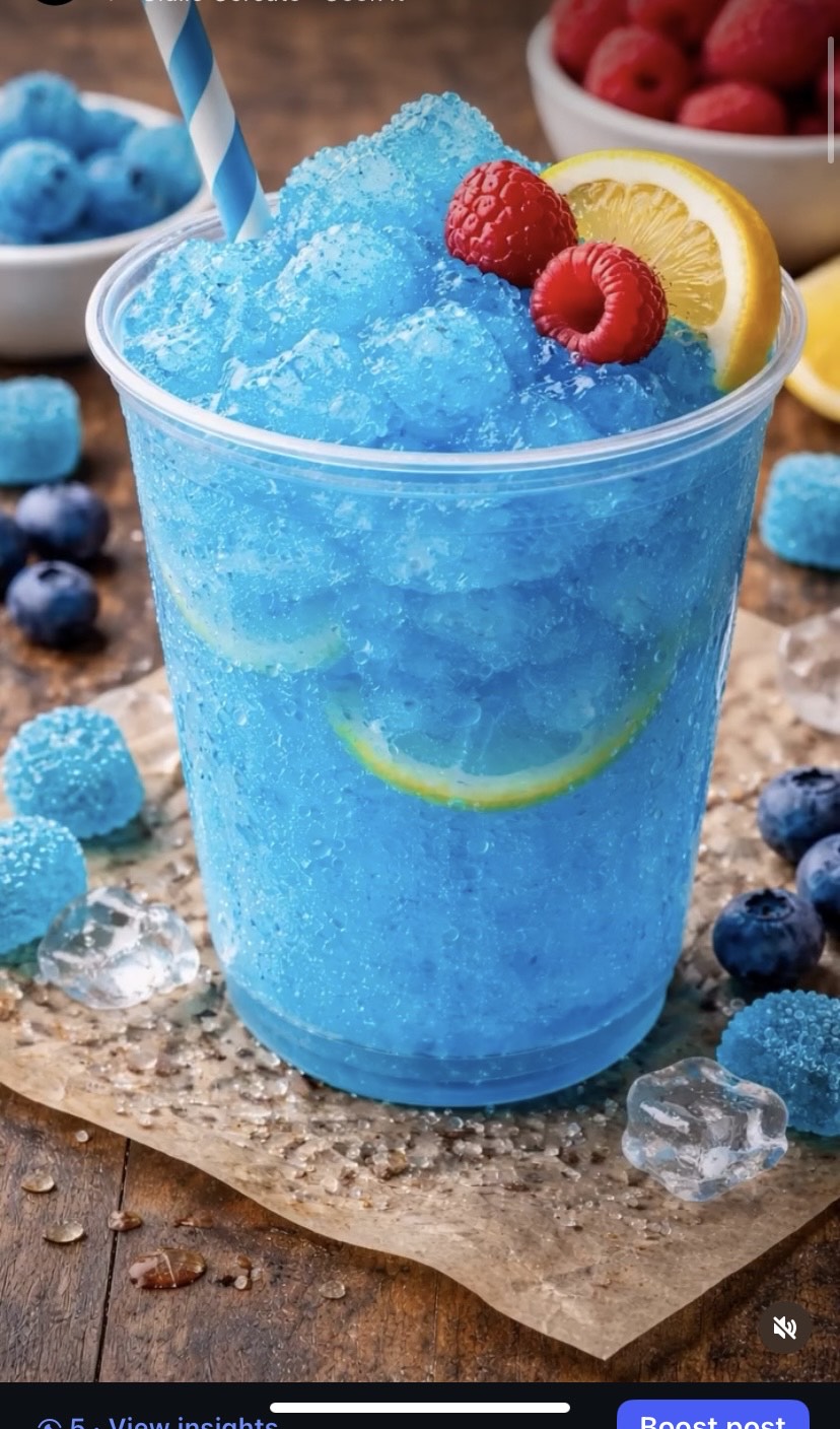 Blue Raspberry Lemonade Slushie