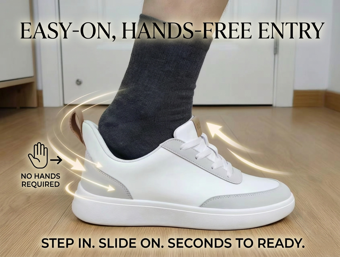 Hands-Free Wide Toe Comfort Sneakers with Arch Support