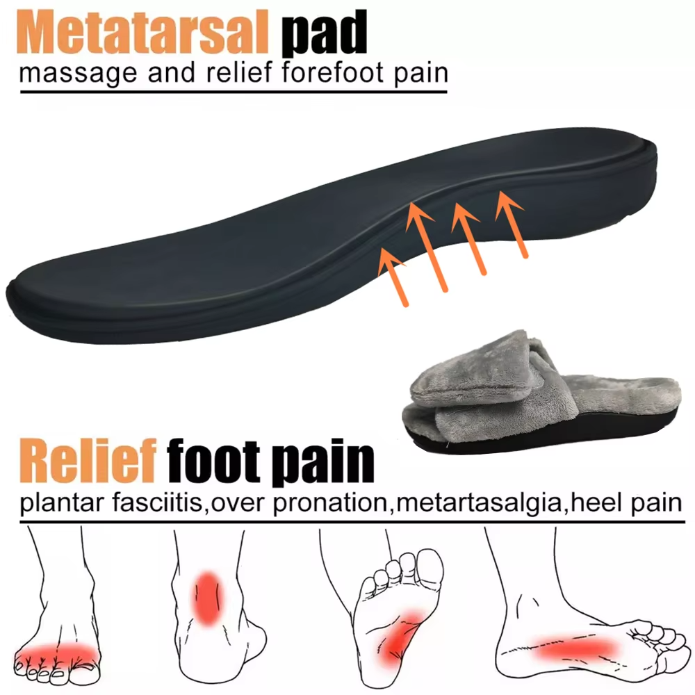 Thick-Soled Fuzzy Cross-Strap Arch Support Slippers 