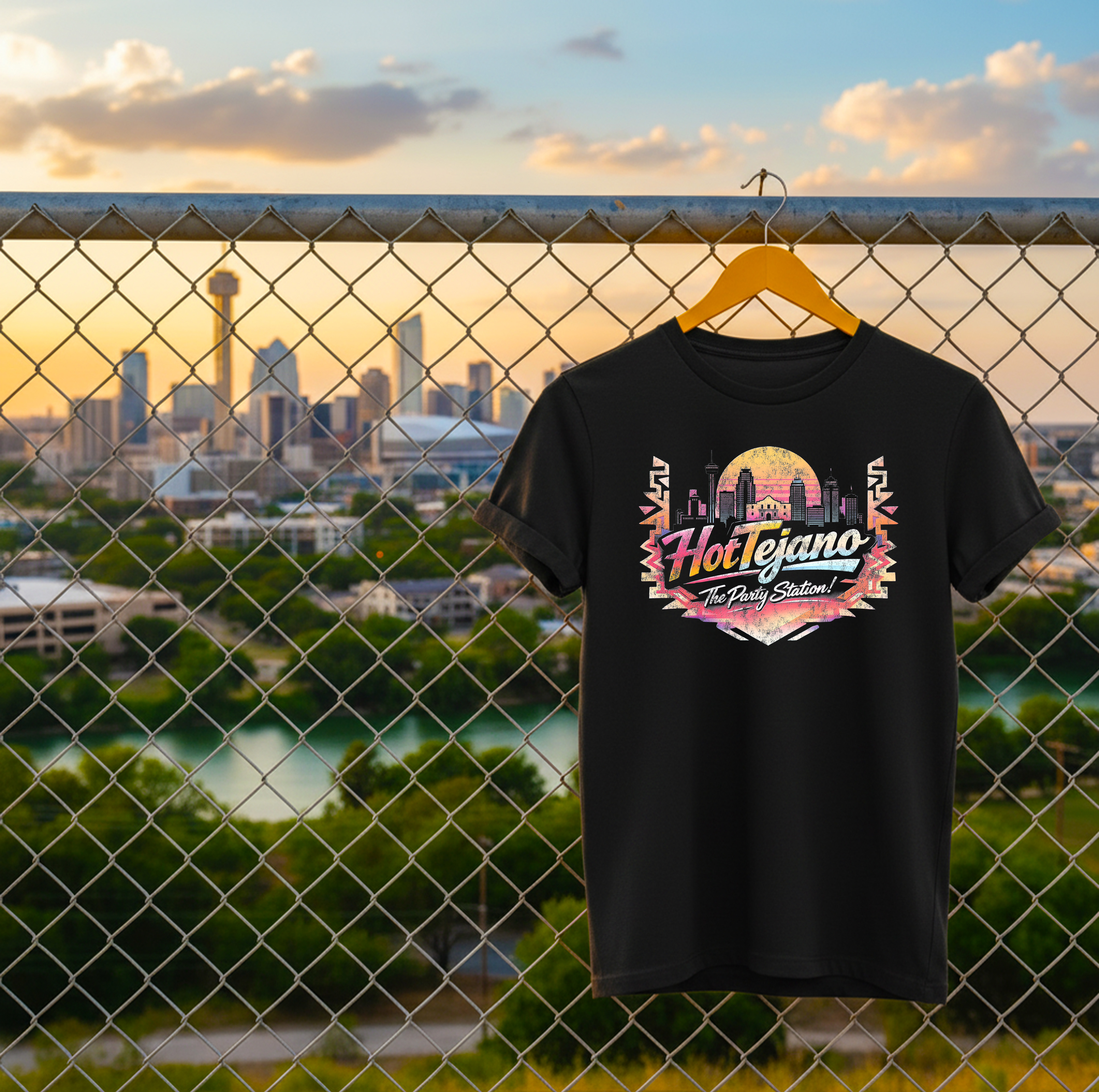Hot Tejano San Antonio Skyline Retro