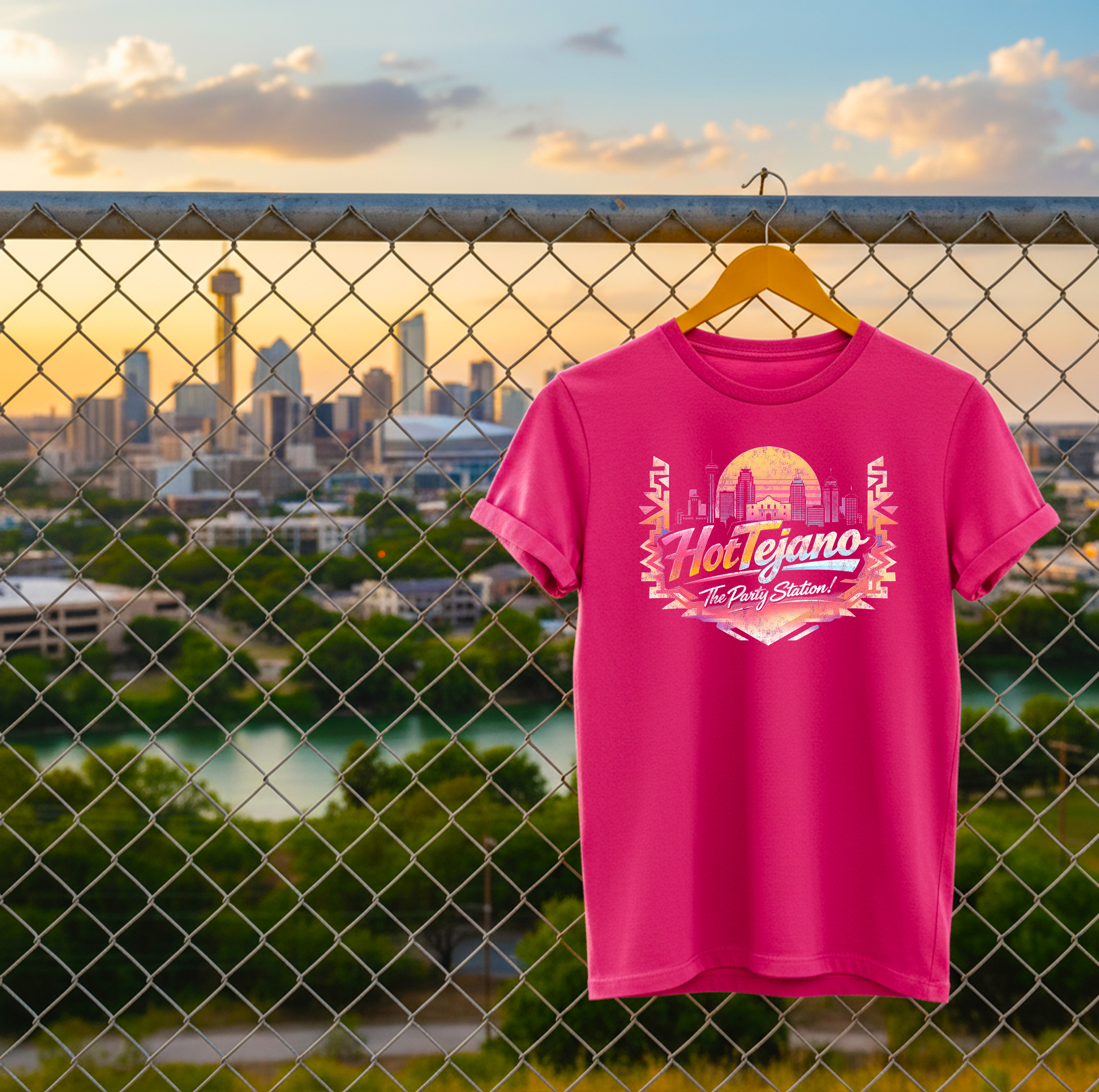 Hot Tejano San Antonio Skyline Retro