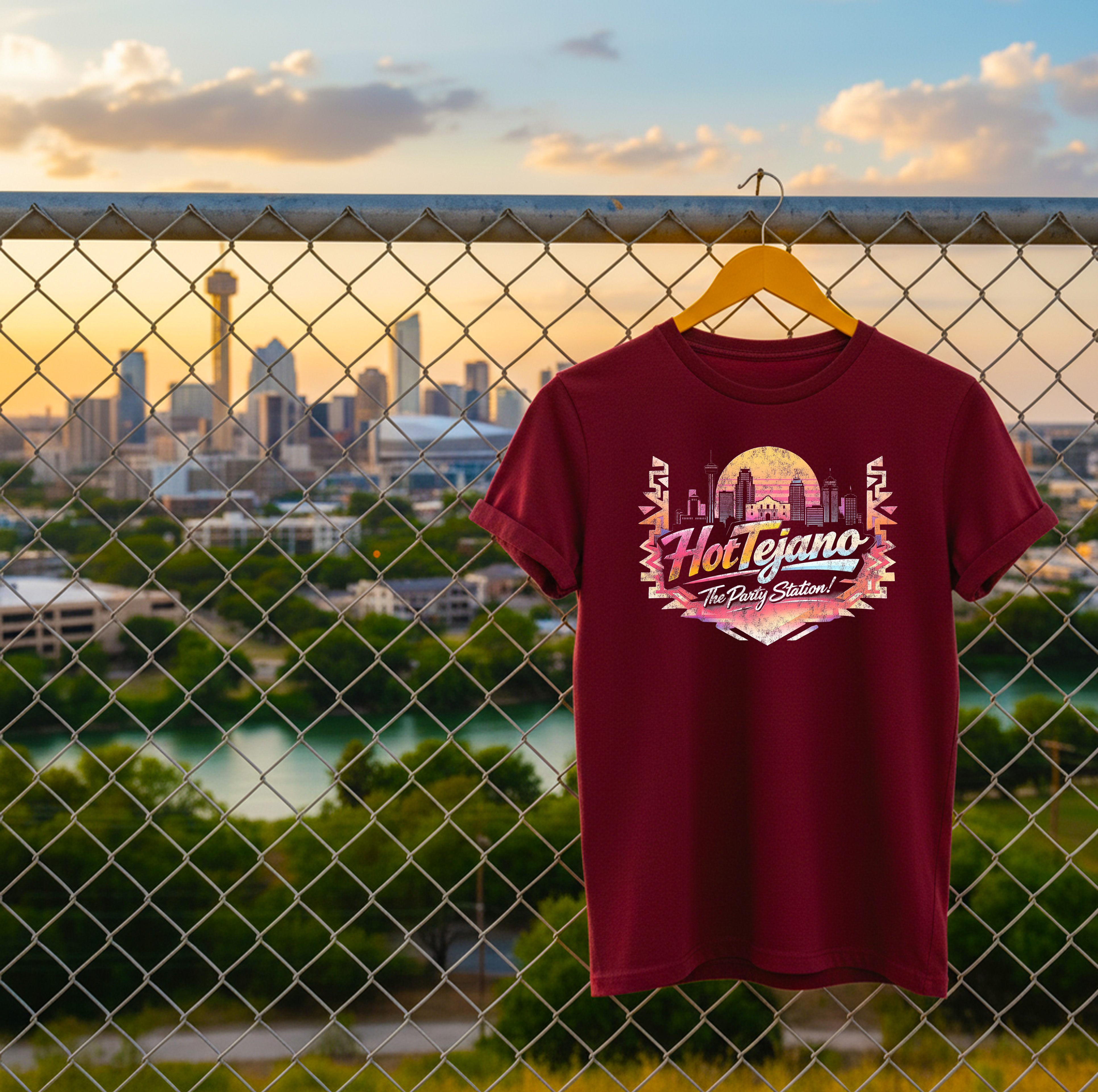 Hot Tejano San Antonio Skyline Retro