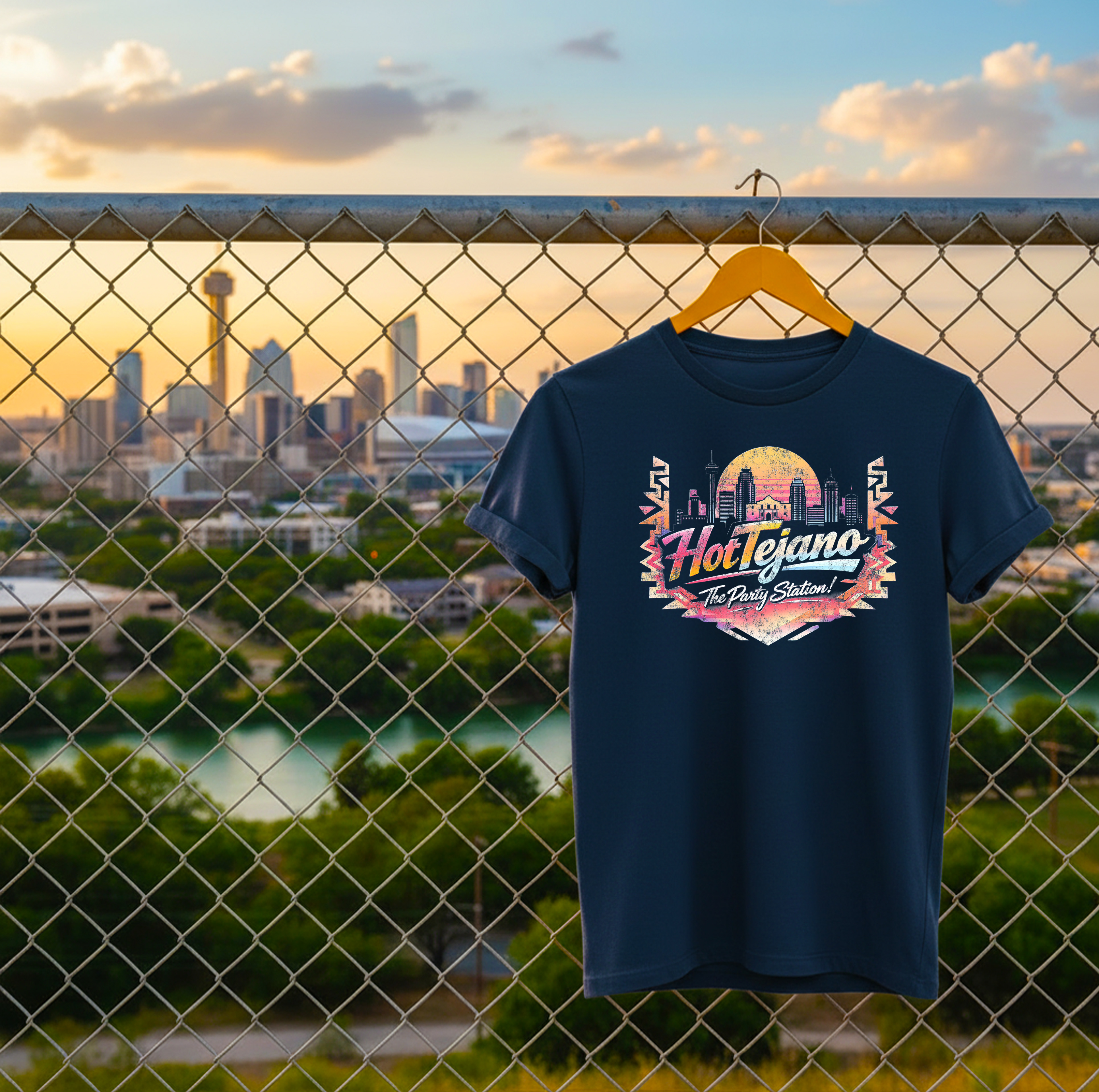 Hot Tejano San Antonio Skyline Retro