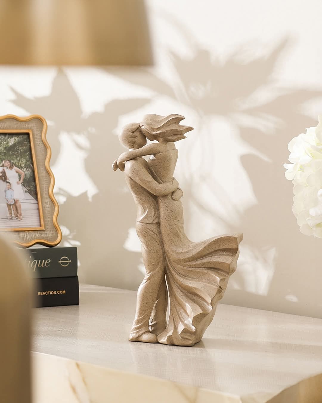 Elegant Couple Embrace Statue