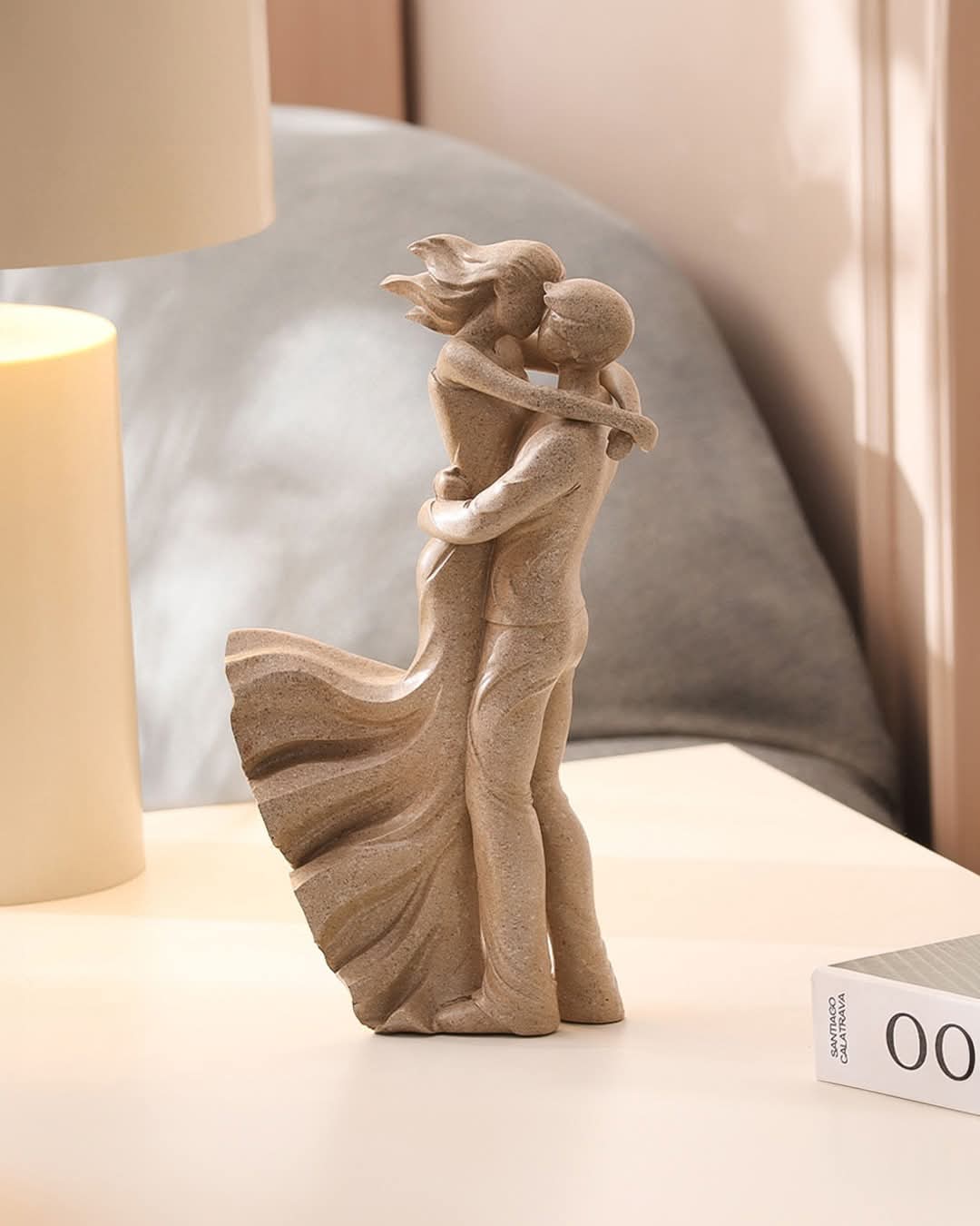 Elegant Couple Embrace Statue