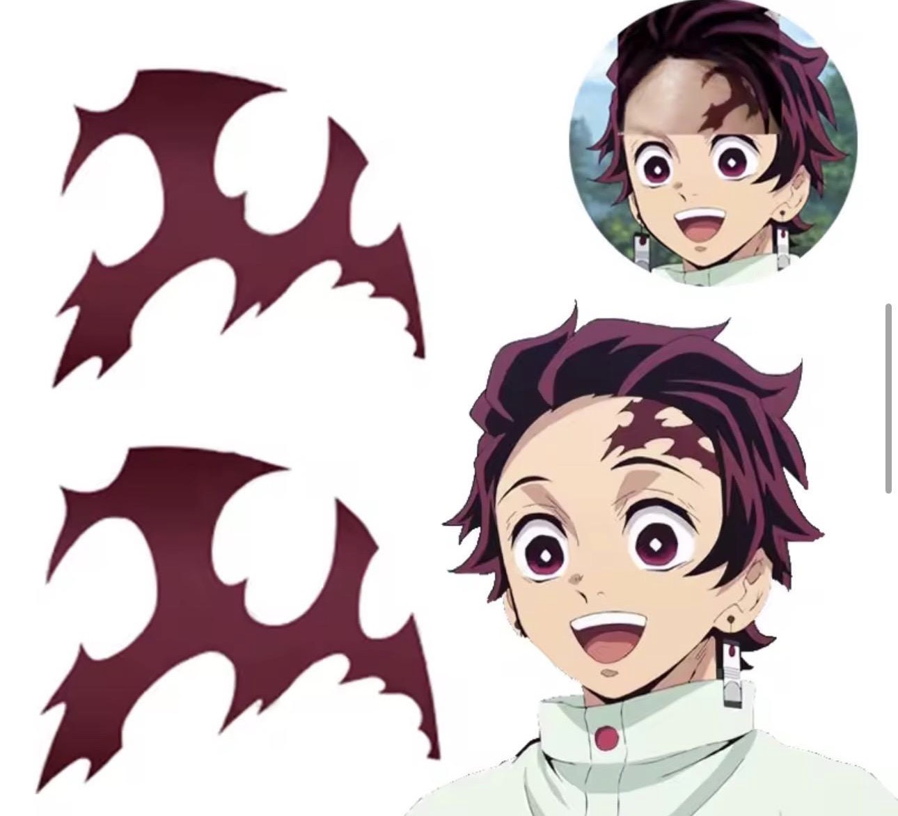 Tanjiro Kamardo Scar Tattoo set of 2