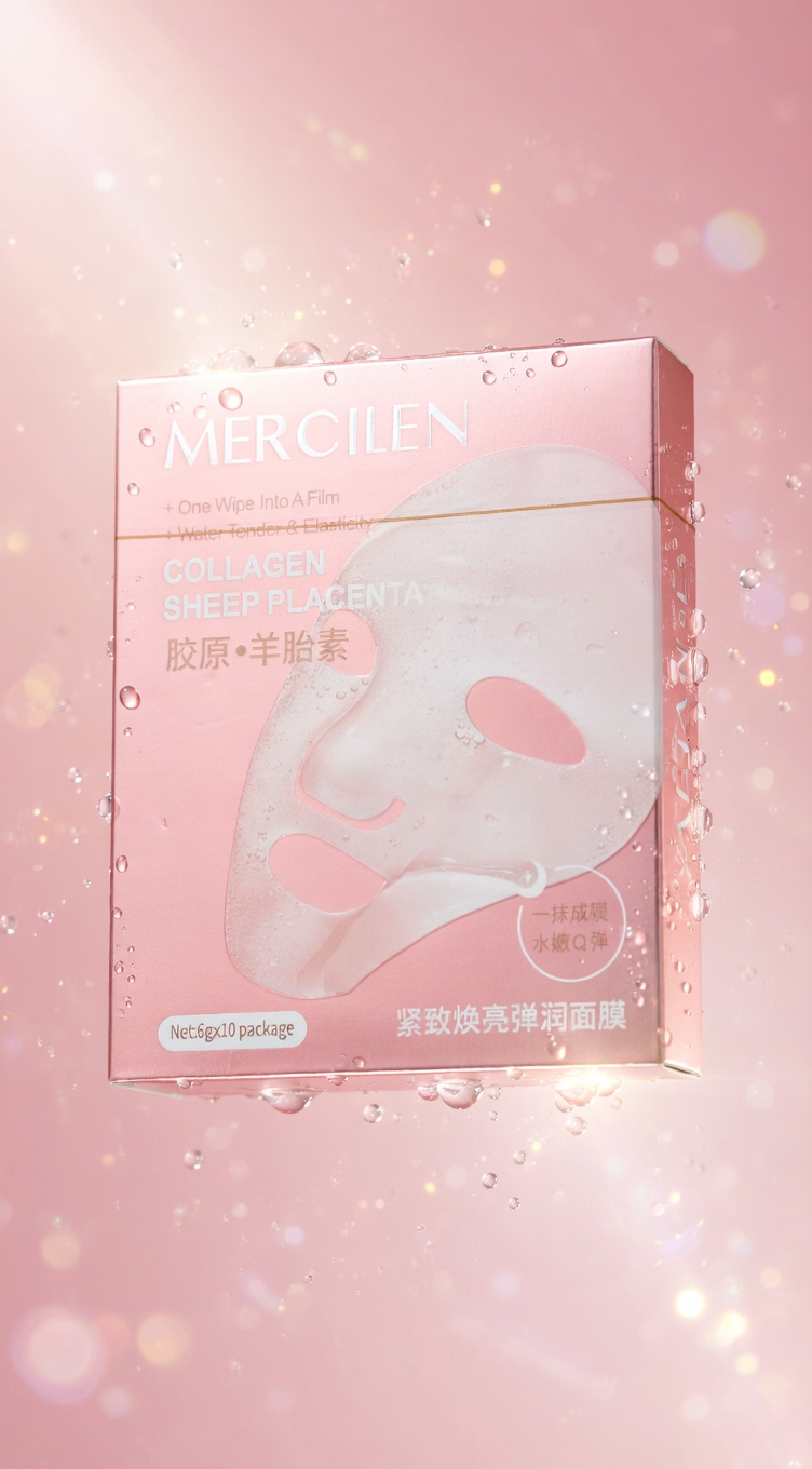 MERCILEN Placenta Collagen Face Mask Sachets – Anti-Wrinkle & Firming Care