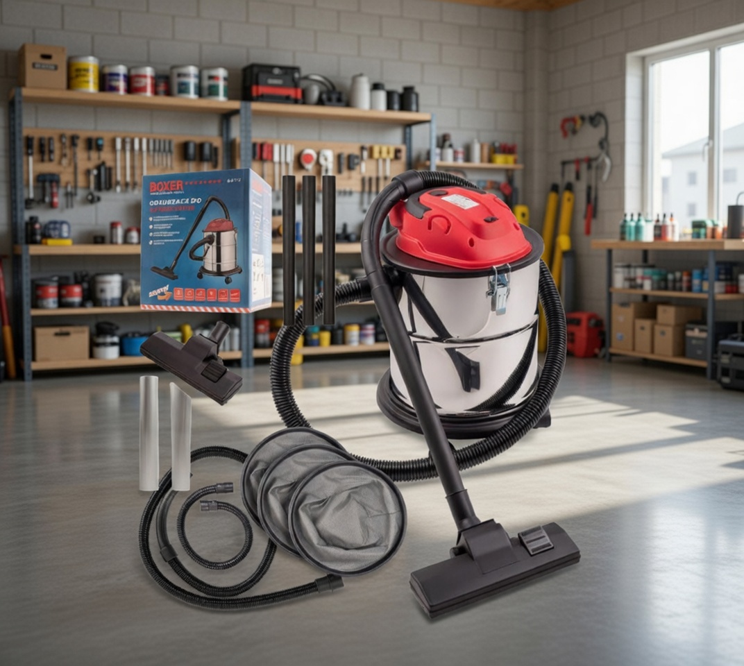 BOXER BX‑3233 Wet & Dry Vacuum Cleaner – Stainless Steel Heavy‑Duty Carpet Cleaning Machine with Powerful Suction