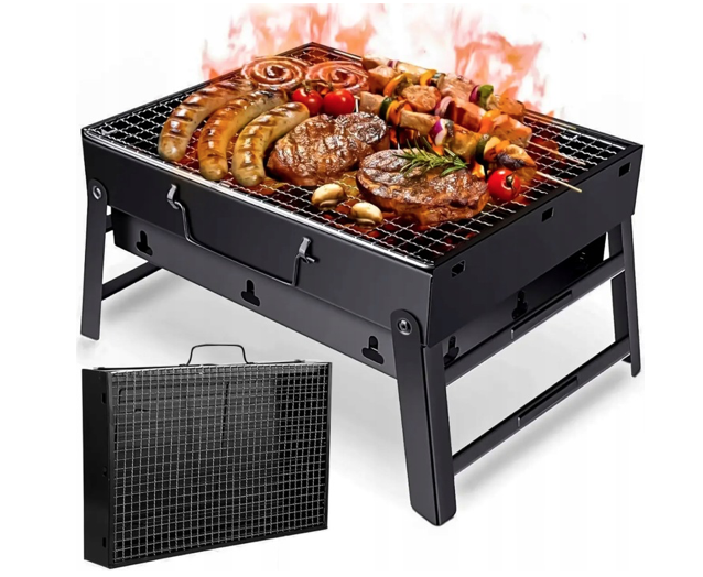 Portable Folding Charcoal Grill Suitcase | Compact BBQ for Camping & Travel (3–5 People)