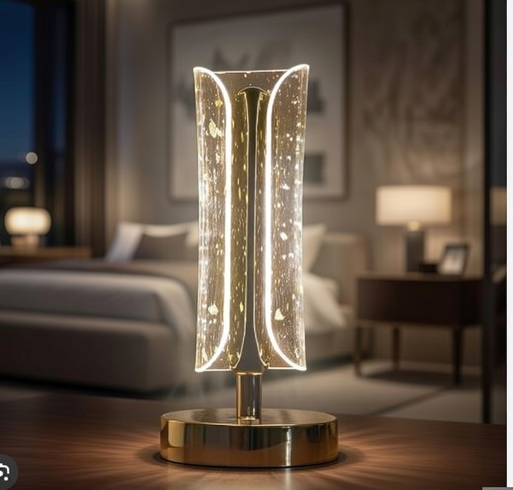 Crystal Touch Table Lamp – USB Rechargeable Modern LED Bedside Light