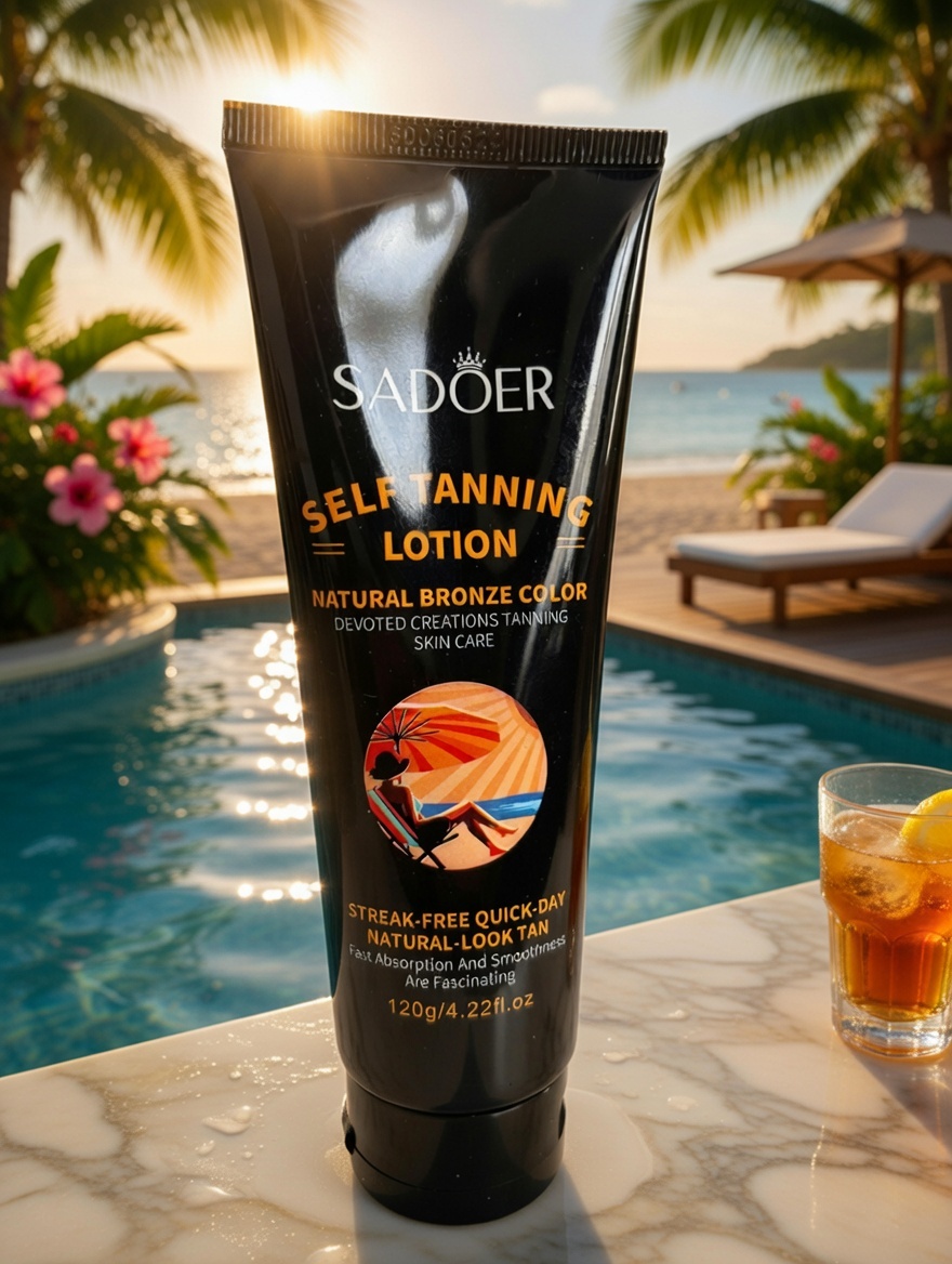 SADOER Self Tanning Lotion – Natural Bronze Color | Streak‑Free Quick Tan | Fast Absorbing 120g