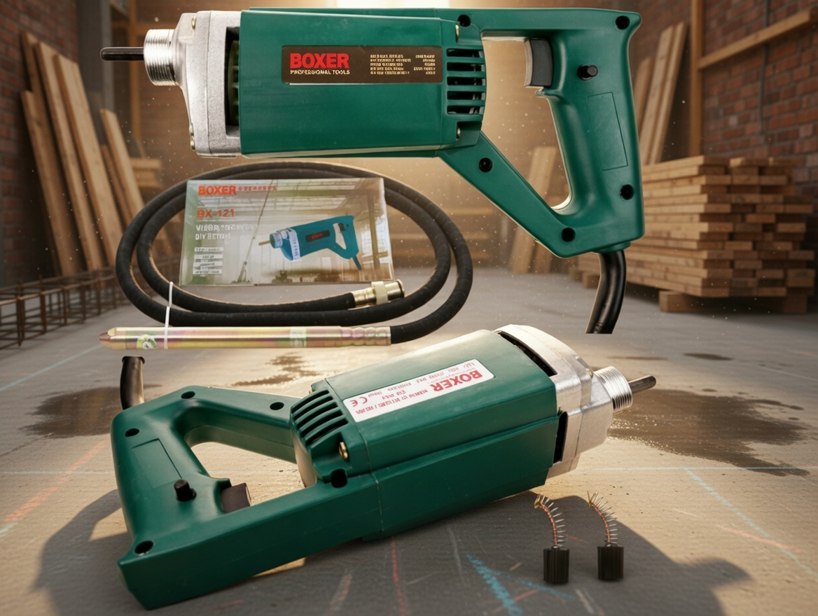 BOXER BX‑171 Concrete Vibrator 2800W – 4500 RPM | Professional Electric Compactor for Construction