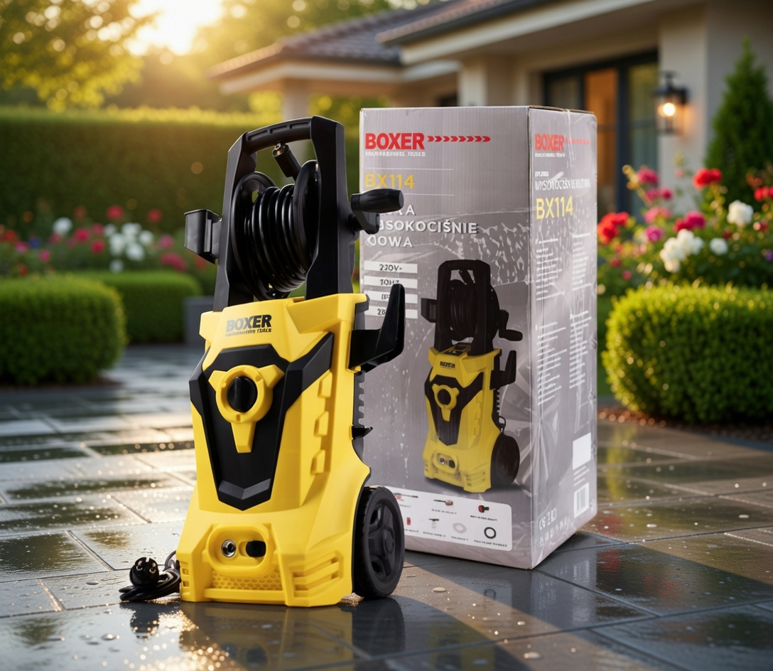 BOXER BX114 High Pressure Washer 2800W – Induction Motor | Hose Reel | IPX5 Waterproof