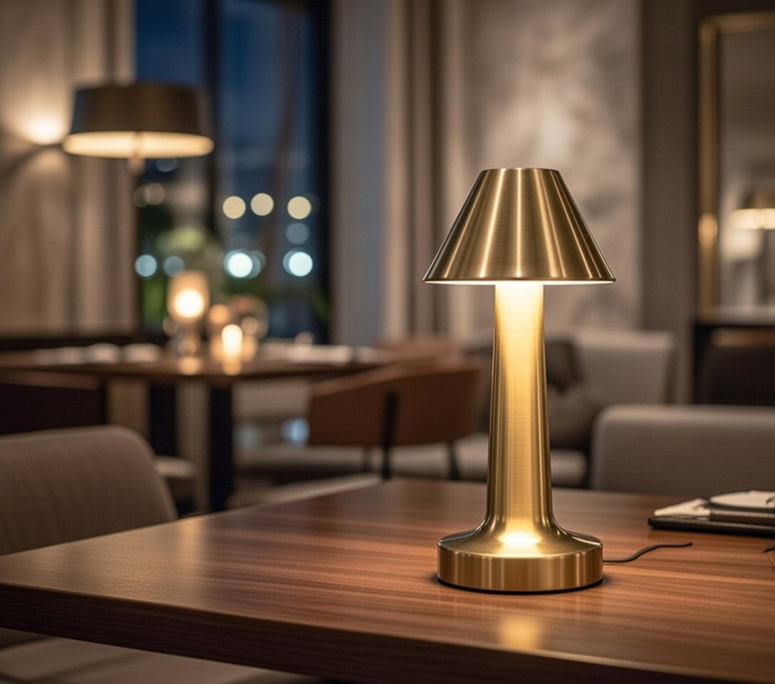 Modern Gold LED Touch Night Lamp – Glamour Table Light