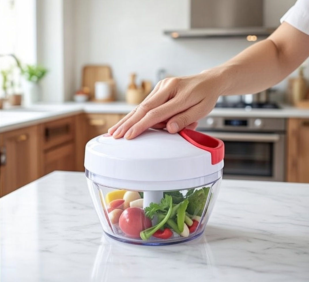 Manual Pull‑String Chopper (Multicolor) – Quick Veggie & Nut Mincer