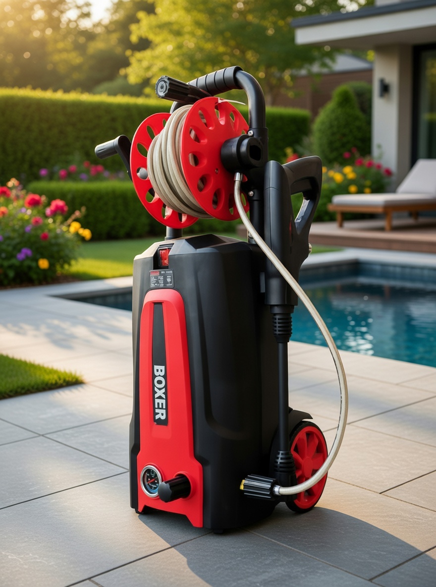 BOXER BX‑3276 High‑Pressure Car Washer – Induction Motor | Compact Washer with Hose Reel