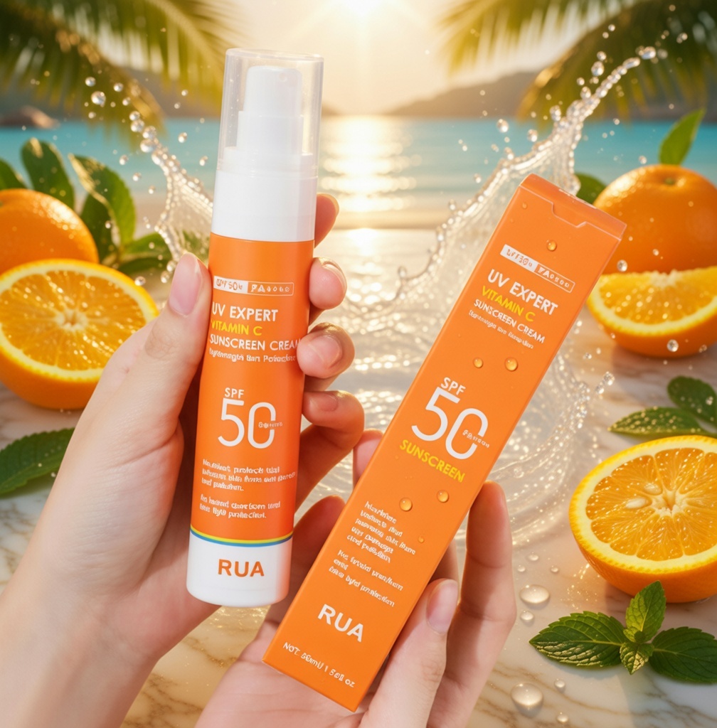 UV Expert Vitamin C Sunscreen Cream SPF50+ PA++++ – Lightweight Broad‑Spectrum Protection 50ml
