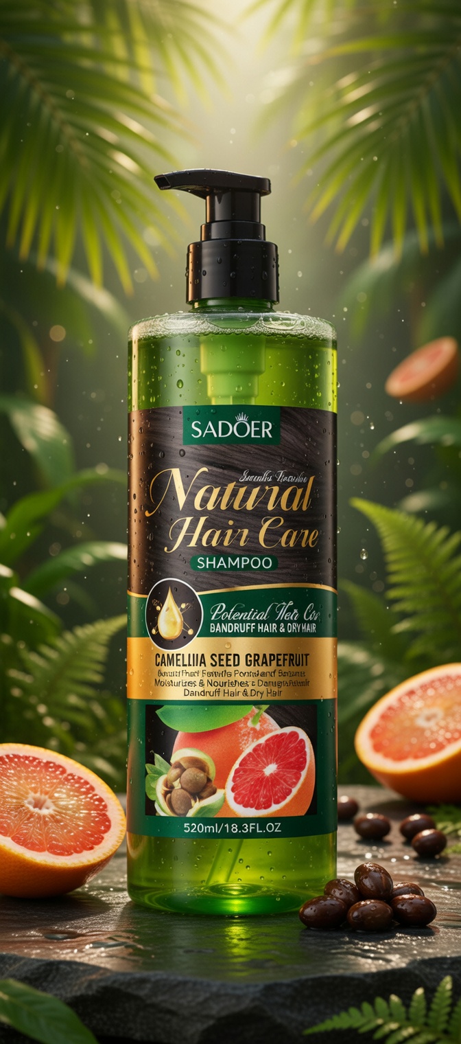 Camelina & Grapefruit Shampoo 520ml – Anti‑Dandruff, Oily Hair Control, Smooth & Nourish Formula