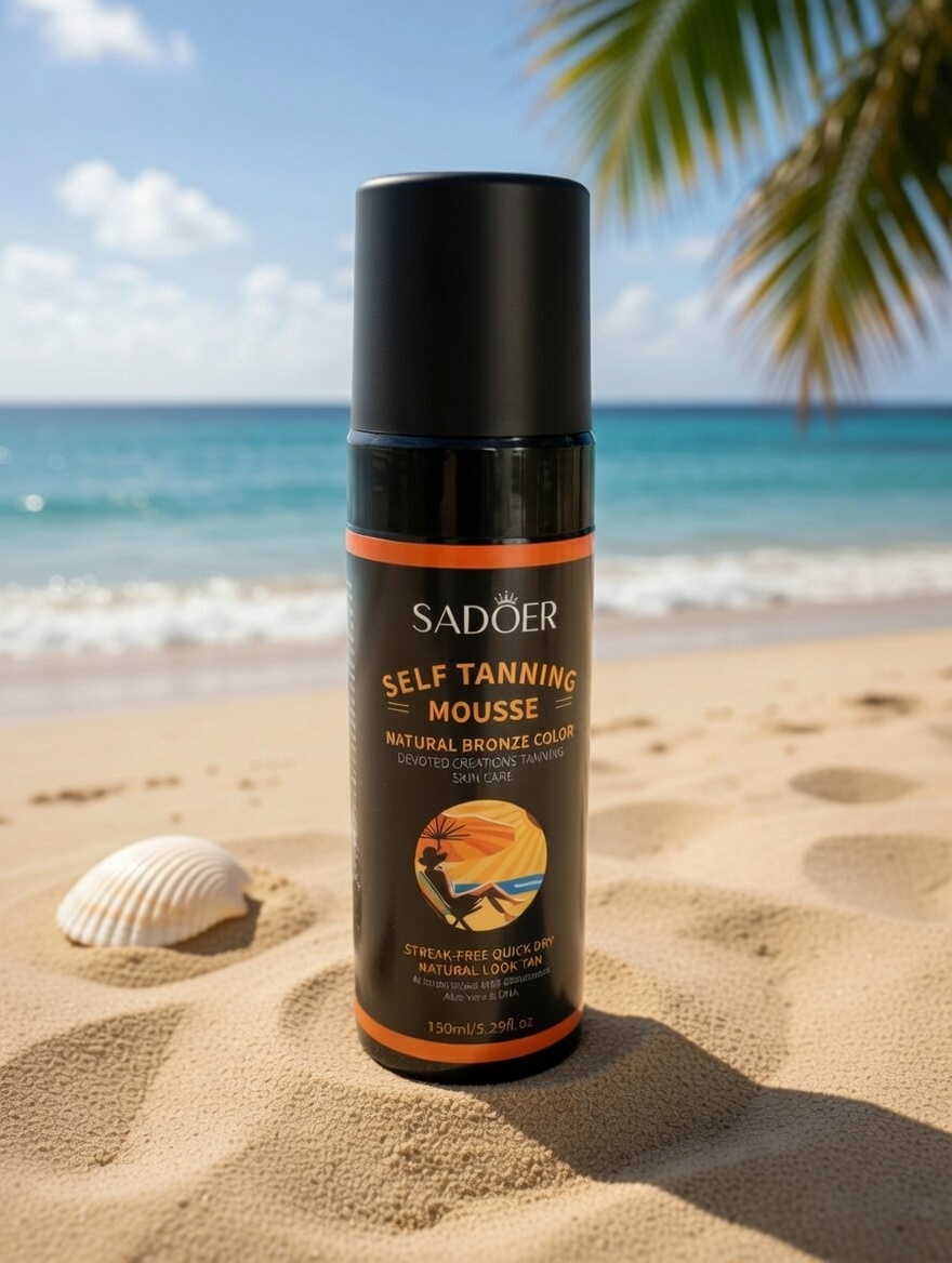 SADOER Self Tanning Mousse 150ml – Natural, Sun‑Free Golden Tan | Fast-Drying & Streak-Free
