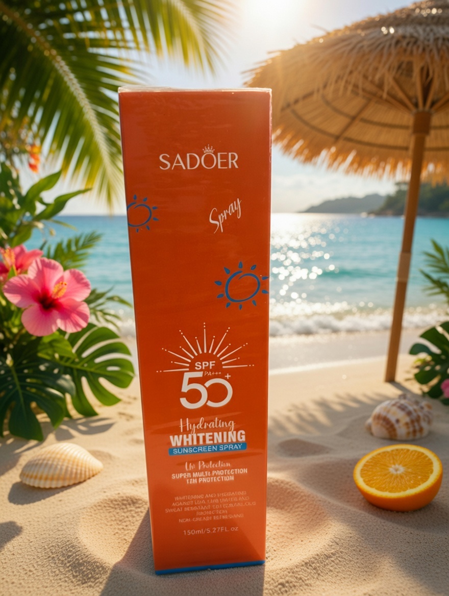 SADOER Sunscreen Spray SPF50+ PA+++ – Hydrating & Whitening UV Protection 150ml