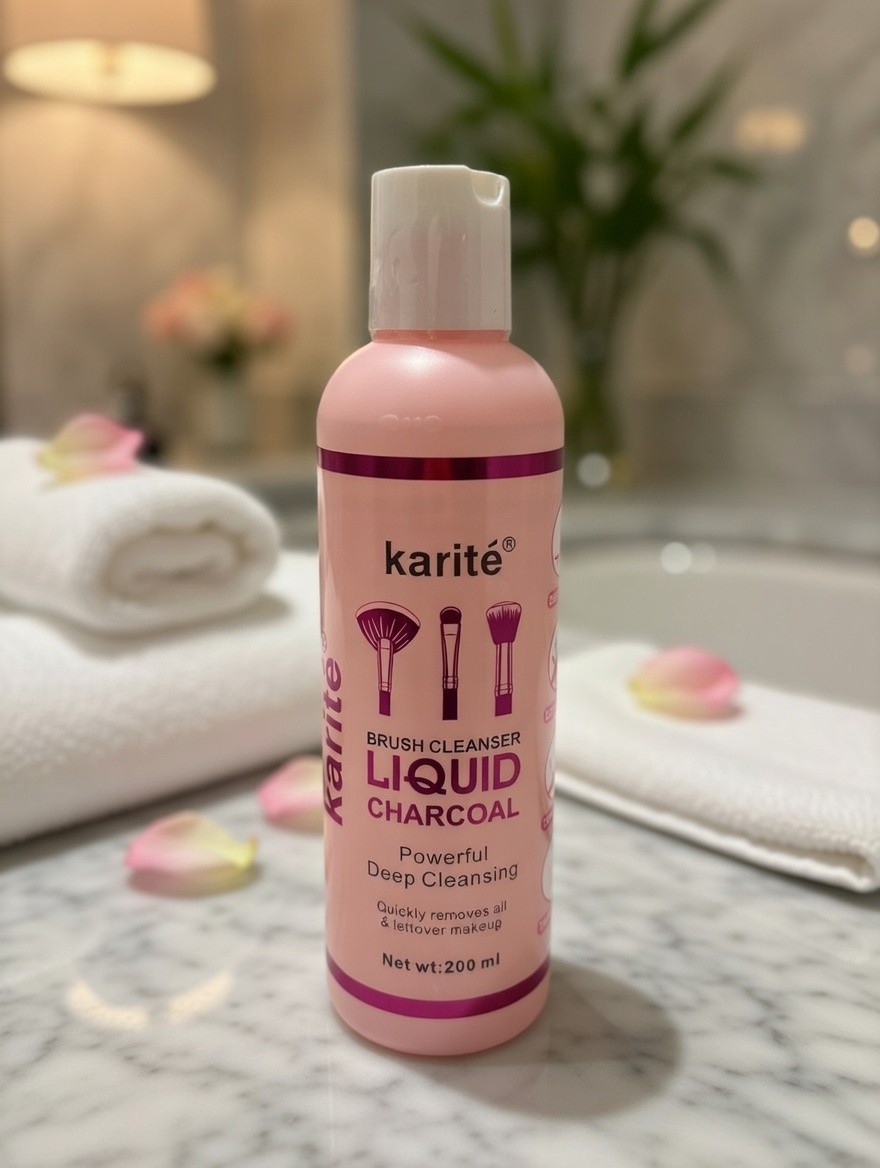 Karité Brush Cleanser Liquid Charcoal 200ml – Deep Makeup Brush Cleaning & Oil Removal