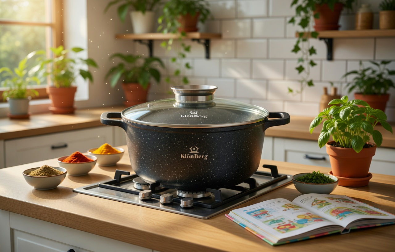 16cm Cast Aluminum Non-Stick Pot with Lid – Induction & Oven Safe 1.3L