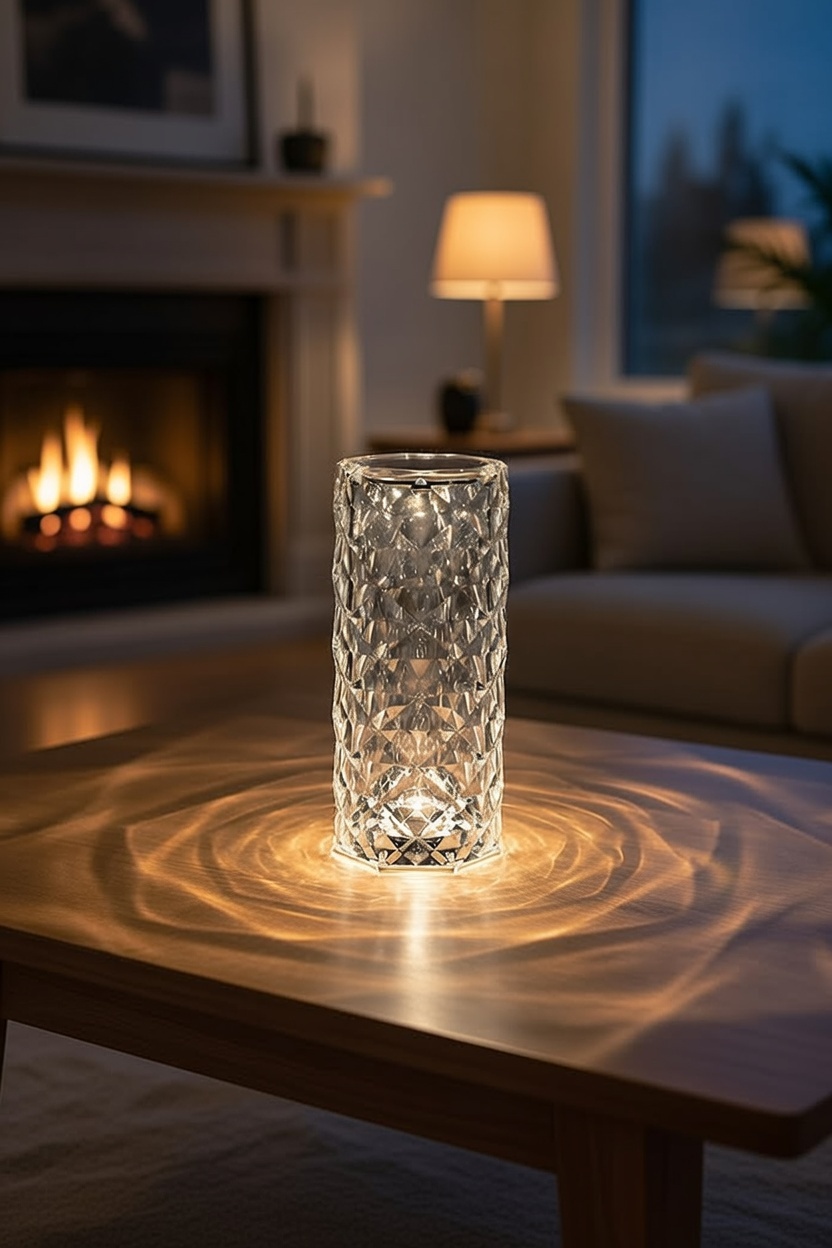 Fine Spiral Crystal Table Lamp – Touch Control LED Bedside Light