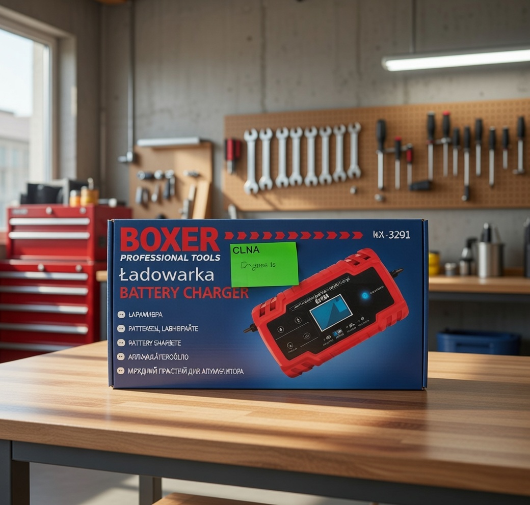 BOXER BX‑3201 Professional Battery Charger | 12V/24V 10A | IP65 | For 20–200Ah Lead‑Acid Batteries