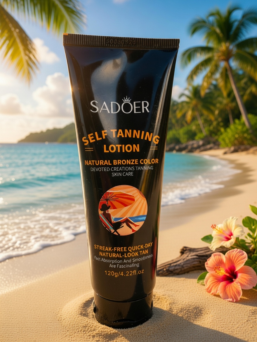 SADOER Self Tanning Lotion – Natural Bronze Color | Streak‑Free Quick Tan | Fast Absorbing 120g