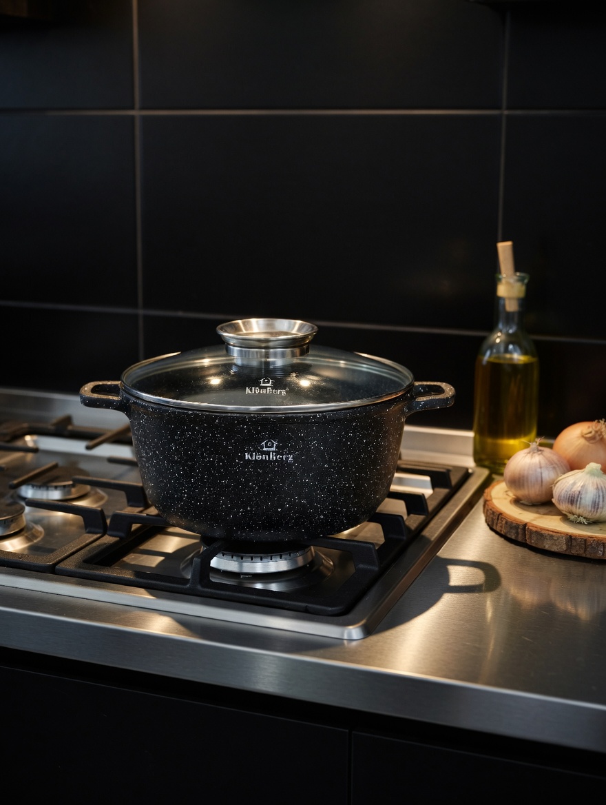 16cm Cast Aluminum Non-Stick Pot with Lid – Induction & Oven Safe 1.3L